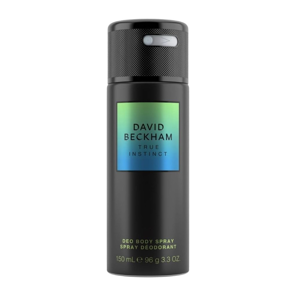 David Beckham True Instinct Deodorant Body Spray For Men, Woody Ambery David Beckham Deodorant, Seductive Scent, Sleek Black Can, 150Ml
