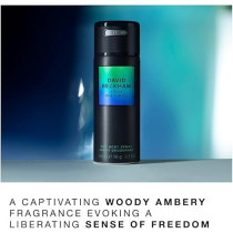 David Beckham True Instinct Deodorant Body Spray For Men, Woody Ambery David Beckham Deodorant, Seductive Scent, Sleek Black Can, 150Ml
