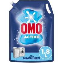Omo Liquid Laundry Detergent, Active, 100Percentage Stain Removal In Just One Wash, 1.8L