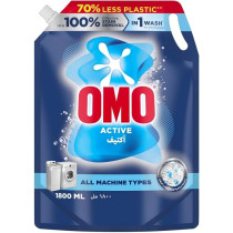 Omo Liquid Laundry Detergent, Active, 100Percentage Stain Removal In Just One Wash, 1.8L