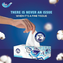 Fine Facial Tissue Boxes, 30 Box, 2 Ply x 130 Sheets, With Cotton Feel Tissues Suitable For All Skin Types And Any Event