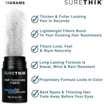 Surethik Hair Building Fibers- Conceal Hair Loss, Thinning Hair And Balding Spots Instantly With Natural Thickening Keratin Protein Fibers, 15 G, Light Brown