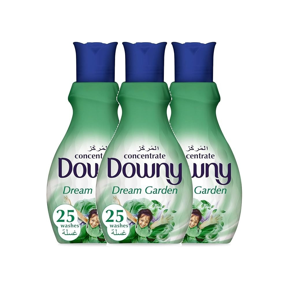 Downy Concentrate Fabric Softener, Dream Garden Scent, Long Lasting Freshness, Fabric And Wrinkle Protector, Pack Of 2 Plus 1 X 1 Liter