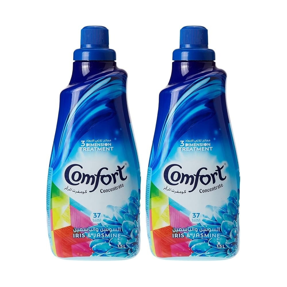 Comfort Concentrated Fabric Softener Iris And Jasmine, 1.5L, Pack Of 2