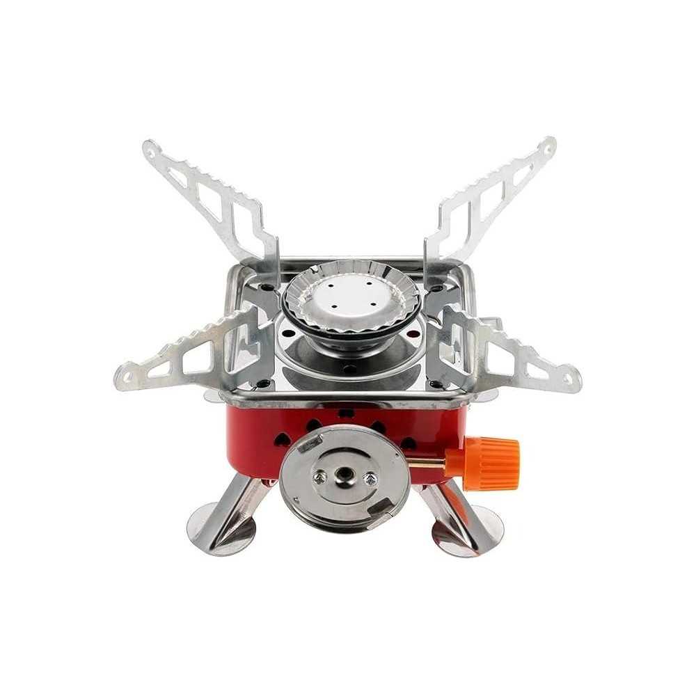 H.T.E Portable Camping Gas Stove, Lightweight Backpack Butane Burner, 2800W High Power With Convenient Piezo Ignition, Foldable, For Hiking Outdoor