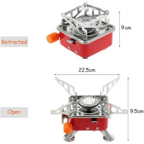 H.T.E Portable Camping Gas Stove, Lightweight Backpack Butane Burner, 2800W High Power With Convenient Piezo Ignition, Foldable, For Hiking Outdoor
