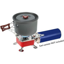 H.T.E Portable Camping Gas Stove, Lightweight Backpack Butane Burner, 2800W High Power With Convenient Piezo Ignition, Foldable, For Hiking Outdoor