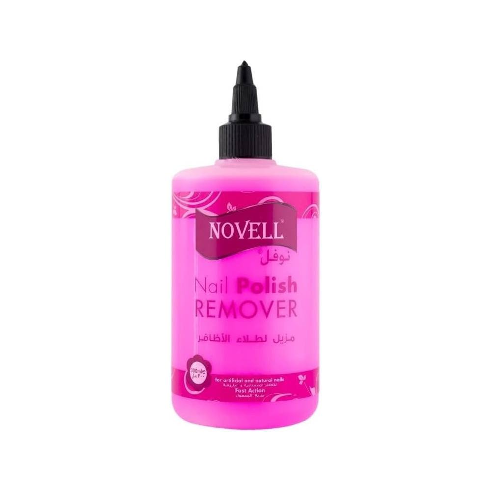 Novell Nail Polish Remover, For Artificial And Natural Nails, Fast Action, Non Oily, Formulated For All Nail Types, Non Acetone Formula, 300 Ml