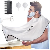 Vetory Beard Apron, Beard Hair Catcher, Waterproof Non-Stick Beard Cape Grooming Cloth, Beard Catcher For Men Shaving Trimming With 2 Suction Cups Comb Scissor, Adjustable Neck Straps, Best Gift For Men