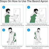 Vetory Beard Apron, Beard Hair Catcher, Waterproof Non-Stick Beard Cape Grooming Cloth, Beard Catcher For Men Shaving Trimming With 2 Suction Cups Comb Scissor, Adjustable Neck Straps, Best Gift For Men
