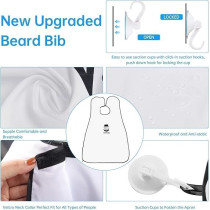 Vetory Beard Apron, Beard Hair Catcher, Waterproof Non-Stick Beard Cape Grooming Cloth, Beard Catcher For Men Shaving Trimming With 2 Suction Cups Comb Scissor, Adjustable Neck Straps, Best Gift For Men