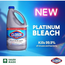 Clorox Platinum Bleach, Upgrade Your Clean With A New Multi-Benefit, No Splash Thick Bleach Liquid Formula, 1.89L