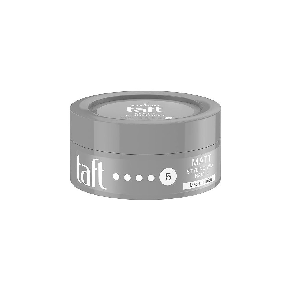 Taft Matt Styling Wax With Hold Level 5, Hair Wax For Long-Lasting Hair Styles With Matte Finish With Up To 24 Hours Power Hold, Gives Styled Hair Structure, 75 Ml