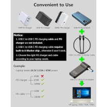 Tasumato Usb C To 4.5Mm Laptop Charging Adapter Female Type C To Male Dc 4.5 X 3.0Mm Barrel Jack Plug Converter 100W Pd Power Charger Connector Tip For Probook Notebook Elitebook F211Wm F233Wm Envy 17 13 15 Hp
