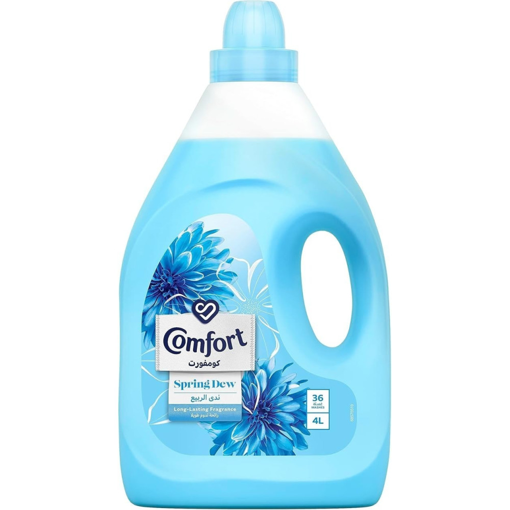 Comfort Fabric Softener, Spring Dew For Fresh And Soft Clothes, 4L