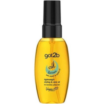 Got2b Schwarzkopf Oil-Licious Styling Oil, Vegan, Contains Argan Oil To Reduce Frizz And Leave Hair Sleek, 50 Ml