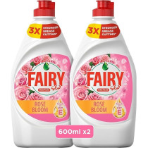 Fairy Dishwashing Liquid, Rose Bloom, 2 X 600Ml