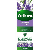 Zoflora 3 In 1 Multipurpose Concentrated Disinfectant, Lavender, Anti-Bacterial, All Surface Cleaner, Home, Kitchen And Bathroom Cleaning, Eliminates Odour, 24 Hours Fragrance, 250 Ml