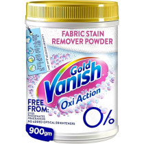 Vanish Laundry Stain Remover Oxi Action Gold Powder For Whites Can Be Used With And Without Detergents, Additives And Fabric Softeners, 900G