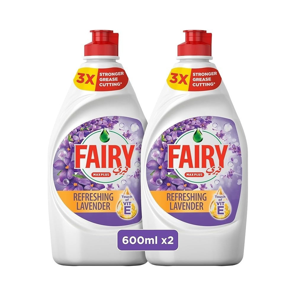 Fairy Dishwashing Liquid, Refreshing Lavender, 2 X 600Ml