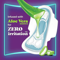 Always Aloe Cool Disposable Pads With Aloe Vera Essence For Light Days For Zero Irritation Feel, Long Maxi Thick Pads With Wings, 50 Pads