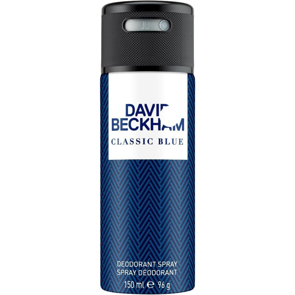 David Beckham Classic Blue Deodorant Body Spray For Him, Antiperspirant Spray, David Beckham Fragrance, Long Lasting Deodorant, Citrusy, Woody Scent, 150Ml