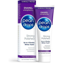 Pearl Drops Strong White Toothpaste, Polished Mint Flavour, Clinically Proven Whitening, Low Abrasion, Daily Use Formula, 75ml