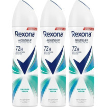 Rexona Women Antiperspirant Deodorant Spray, 48 hour Sweat And odor Protection, Shower Fresh, with Motion Sense Technology, 3 x 150ml