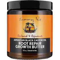 Sunny Isle Jamaican Black Castor Oil Root Repair Growth Butter Restores And Revitalizes ALL Damaged Hair Types Nutrient-Rich, Stimulates Hair Growth Fights Dry, Itchy, Flaky Scalp, 8oz