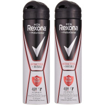 Rexona Men Antiperspirant Deodorant Antibacterial Plus Invisible, 150 ml, Pack Of 2