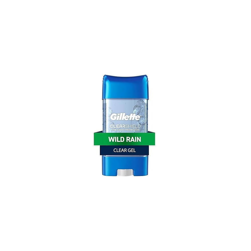 Gillette Antiperspirant and Deodorant For Men, Clear Gel, Wild Rain Scent, 107g