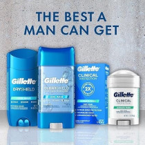 Gillette Antiperspirant and Deodorant For Men, Clear Gel, Wild Rain Scent, 107g