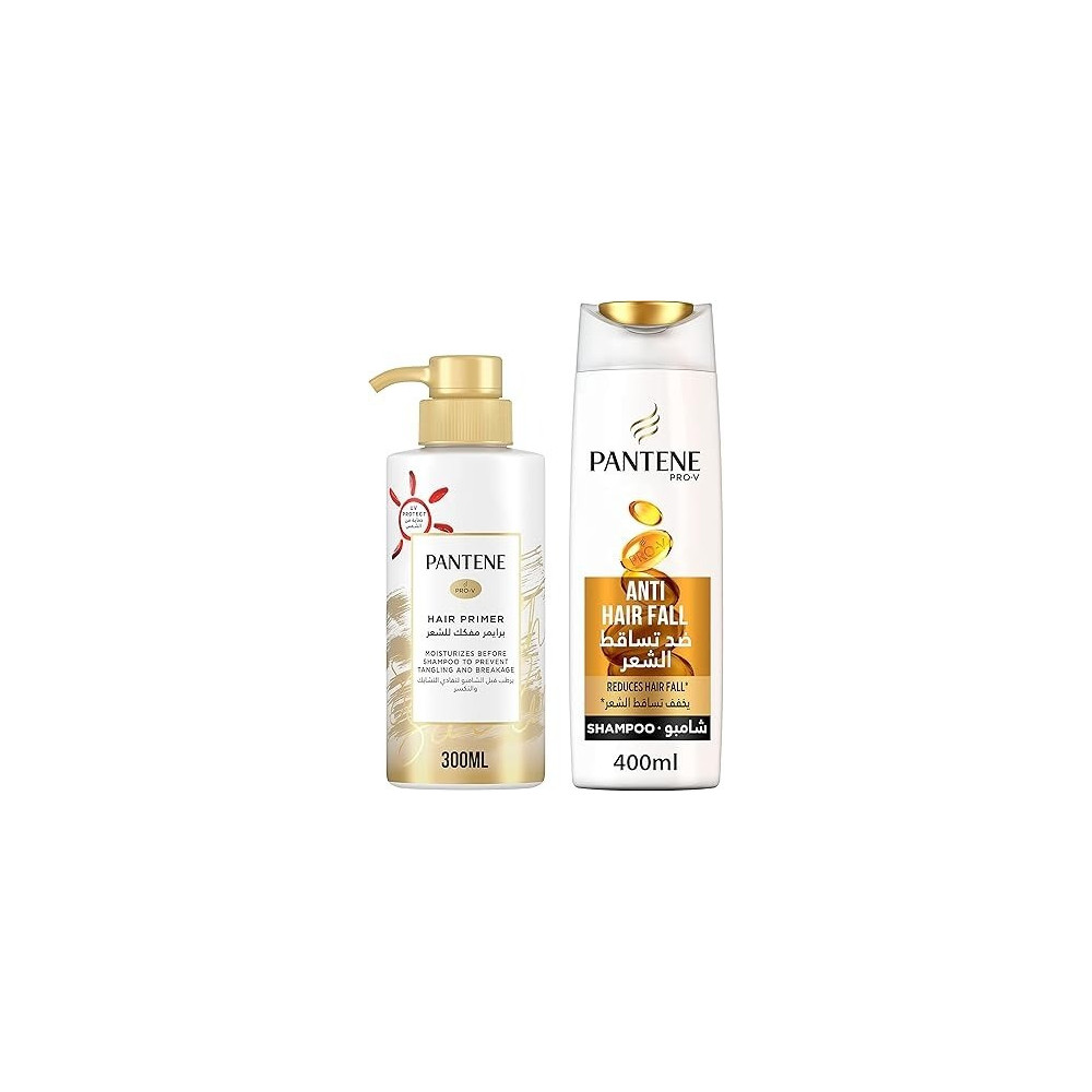 Pantene Pro-V Hair Primer Pre-Wash Detangler, 300ml + Anti-Hair Fall Shampoo, 400ml