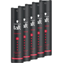 Taft Schwarzkopf Hair Polish Power Hold Level 5 Hair Styling, Hair Spray for All Hair Types, Up to 72 Hours Strong Hold, Vegan Formula, 5 x 250 ml