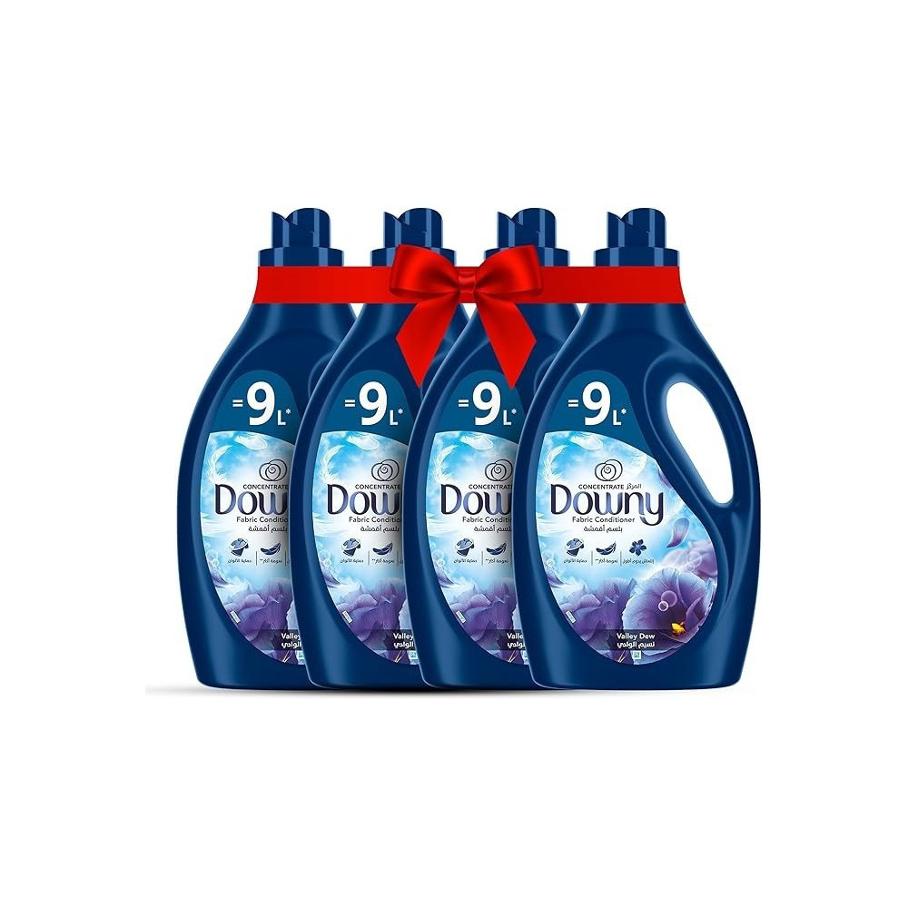 Downy Fabric Conditioner, Concentrate, Valley Dew Variant, Color Protection, More Softness, Longer Lasting Freshness, 3Liter, Pack of 4