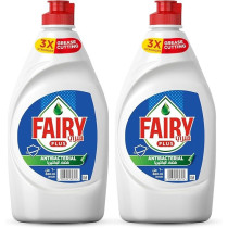 Fairy Plus Antibacterial Dishwashing Liquid Soap, With Alternative Power To Bleach, 2 x 600ml