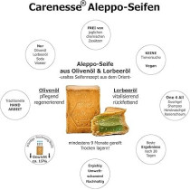 Carenesse Aleppo Soap with Approx 95 Percentage Olive Oil, 5 Percentage Laurel Oil -Original Olive Oil Soap Hair Soap Hand-Cut - Natural Product Weight: Approx 200 g