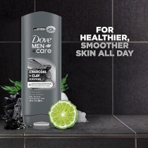 Dove Men Care Elements Body Wash Charcoal Plus Clay, Effectively Washes Away Bacteria While Nourishing Your Skin, Gray, 532