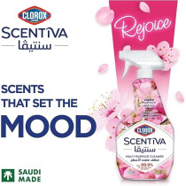 Clorox Scentiva Multi-Surface Cleaner Japanese Spring Blossom, Bleach Free Disinfectant Spray, 500ml