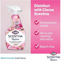 Clorox Scentiva Multi-Surface Cleaner Japanese Spring Blossom, Bleach Free Disinfectant Spray, 500ml