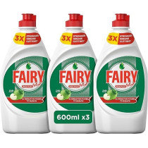 Fairy Max Plus Fruity Green Dishwashing Liquid Soap With Alternative Power To Bleach, 3 x 600ml