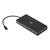 HP Travel USB-C Multi Port Hub Docking Station with USB-C, RJ-45, HDMI, SD and Micro SD Slots, 1C1Y5AA, Black