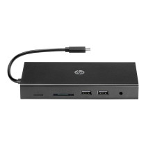 HP Travel USB-C Multi Port Hub Docking Station with USB-C, RJ-45, HDMI, SD and Micro SD Slots, 1C1Y5AA, Black