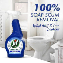 JIF Ultra Fast Cleaner Spray, For Bathroom, 100 Percentage Soap And Limescale Removal, 500ml