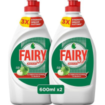 Fairy Max Plus Fruity Green Dishwashing Liquid Soap With Alternative Power To Bleach, 2 x 600ml