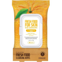FARMSKIN Freshfood For Skin Toallitas limpiadoras Faciales, Desmaquillador Diario, Naranja Para Piel Normal, 60 Unidades