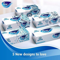 Fine Baby Classic Euphoria, Soft, Sterilized, Facial Tissues, 130 x 2Ply, Pack of 6 Plus 2 Free Boxes, Total of 1040 Tissues, White