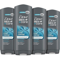 Dove Men+Care Body And Face Wash Clean Comfort For Healthier And Stronger Skin Effectively Washes Away Bacteria While Nourishing Your Skin, 4 X 532 Ml