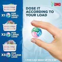 Omo 3-In-1 Laundry Capsules Eucalyptus, 15 Capsules (Pack Of 18)