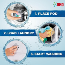 Omo 3-In-1 Laundry Capsules Eucalyptus, 15 Capsules (Pack Of 18)